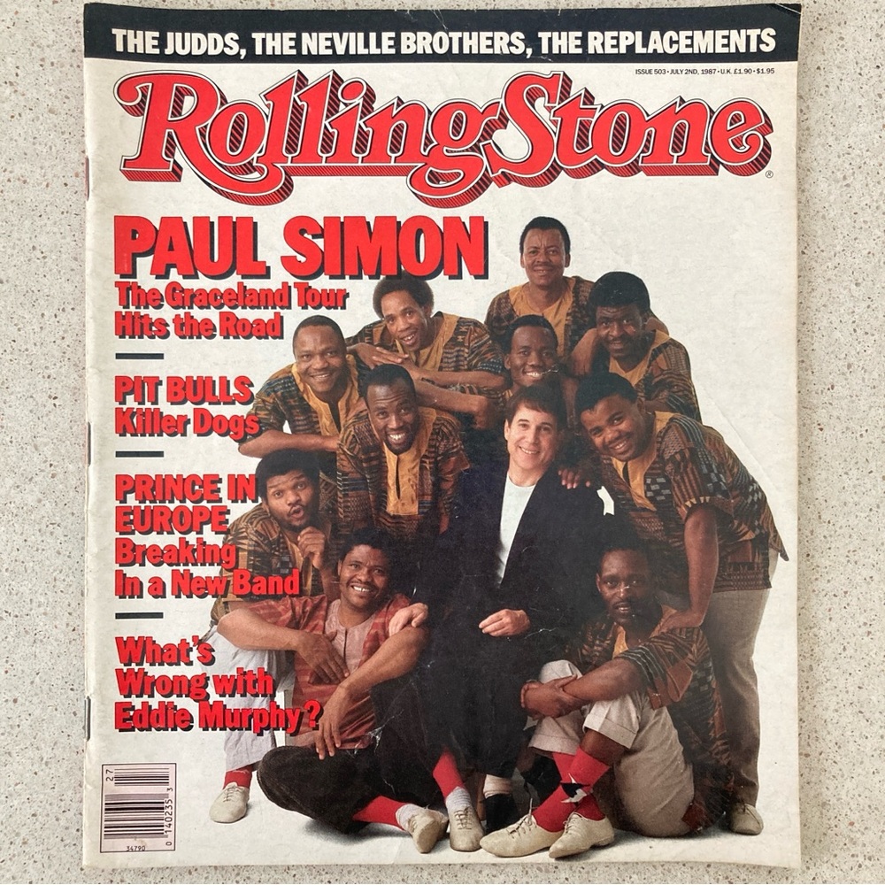 PAUL SIMON Graceland Tour Rolling Stone Magazine July 2 1987 Issue 503 No Label